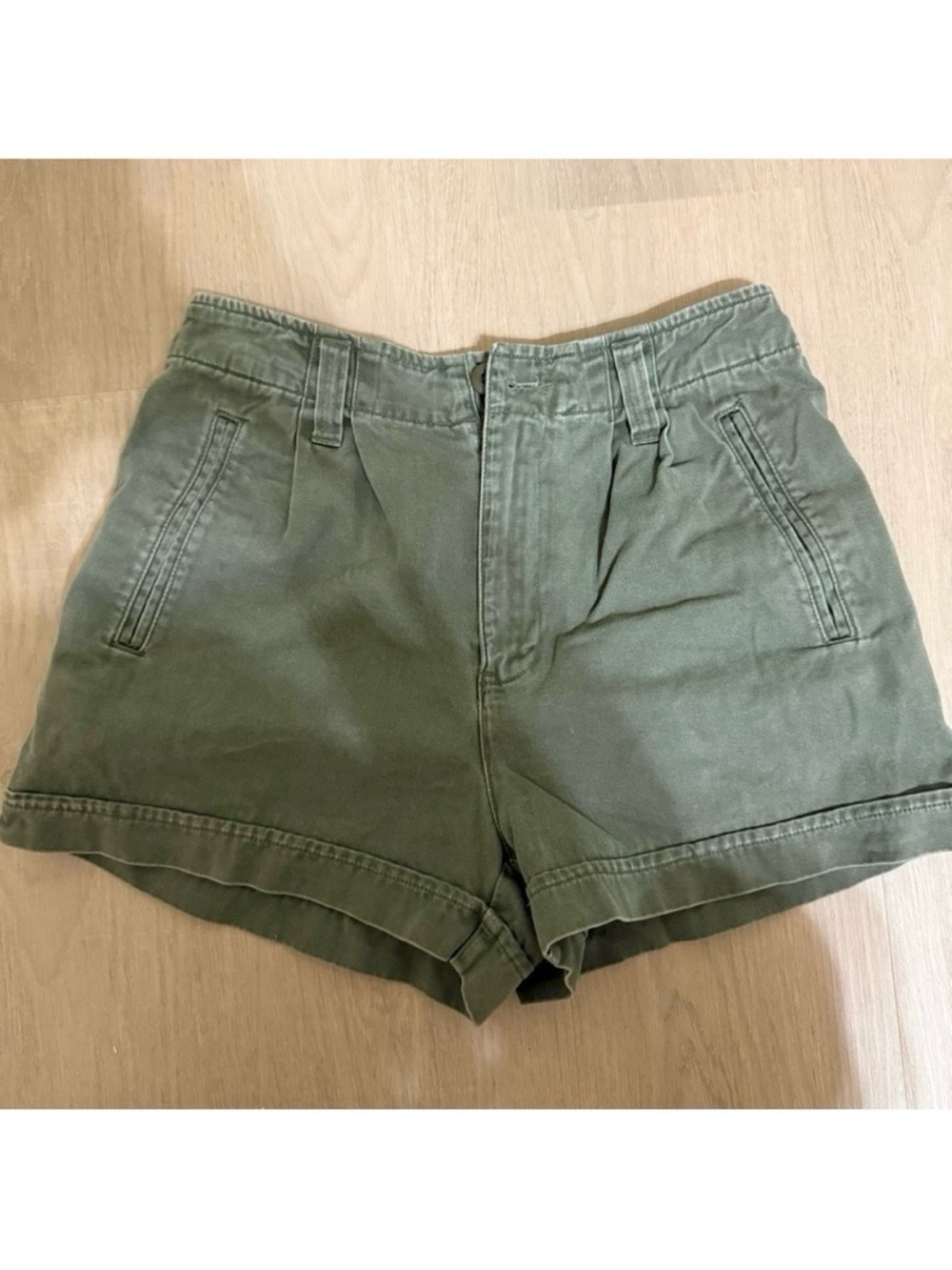Abercrombie & fitch High-Rise Green olive cotton y2k vintage retro 2000s Shorts